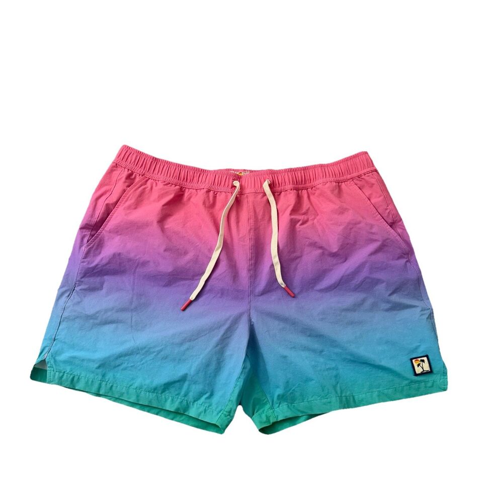 Marine Layer Swim Trunks Mens XL Ombre Pink Blue Board Shorts Resortwear Stretch